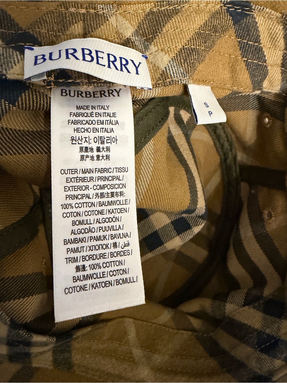Burberry Men's Cotton Check Twill Check in Camp - Size Small - Picture 6 of 7